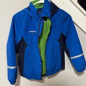 London Fog Kids Blue and Green Raincoat